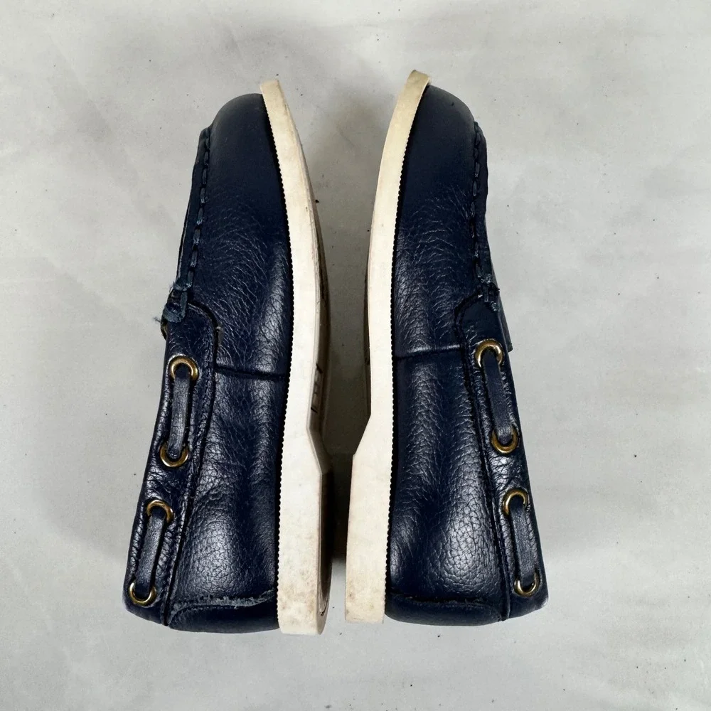 Janie and Jack Navy Blue Leather Slip On Loafers Kid's/Toddler's size 8